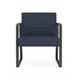 Waterfall Reception Waiting Oversize Guest Chair / Charcoal Steel / Blue