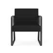 Waterfall Reception Waiting Oversize Guest Chair / Charcoal Steel / Black