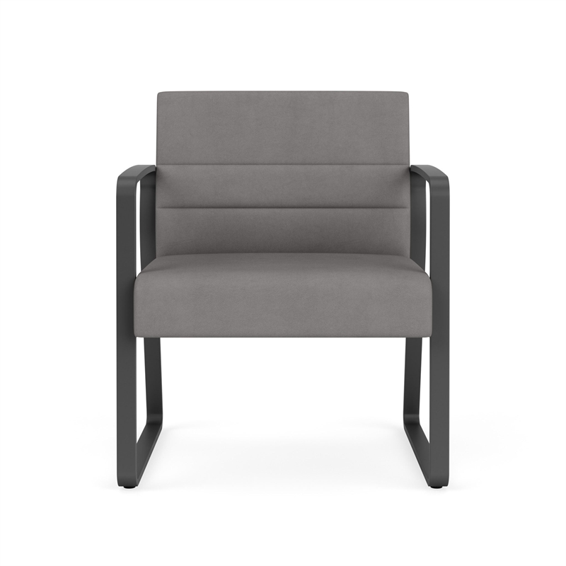 Waterfall Reception Waiting Oversize Guest Chair / Charcoal Steel / Light Gray