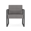 Waterfall Reception Waiting Oversize Guest Chair / Charcoal Steel / Light Gray