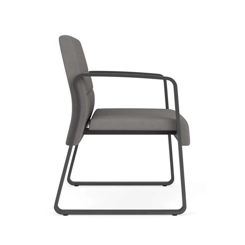 Waterfall Reception Waiting Oversize Guest Chair / Charcoal Steel / Light Gray