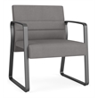 Waterfall Reception Waiting Oversize Guest Chair / Charcoal Steel / Light Gray