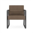 Waterfall Reception Waiting Oversize Guest Chair / Charcoal Steel / Brown