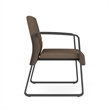 Waterfall Reception Waiting Oversize Guest Chair / Charcoal Steel / Brown