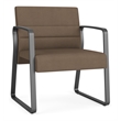 Waterfall Reception Waiting Oversize Guest Chair / Charcoal Steel / Brown