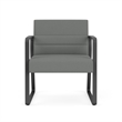 Waterfall Reception Sled Base Oversize Guest Chair / Charcoal Steel / Light Gray