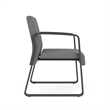 Waterfall Reception Sled Base Oversize Guest Chair / Charcoal Steel / Light Gray