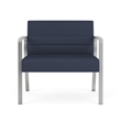 Waterfall Reception Waiting Room Healthcare Bariatic Chair / Silver Steel / Blue