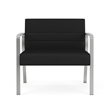 Waterfall Reception Waiting Room Bariatic Chair / Silver Steel / Black