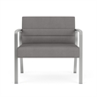 Waterfall Reception Waiting Bariatic Chair / Silver Steel / Light Gray