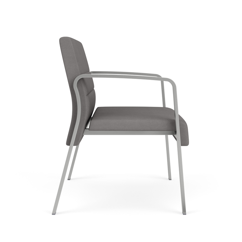 Waterfall Reception Waiting Bariatic Chair / Silver Steel / Light Gray