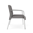 Waterfall Reception Waiting Bariatic Chair / Silver Steel / Light Gray