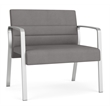 Waterfall Reception Waiting Bariatic Chair / Silver Steel / Light Gray