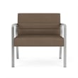 Waterfall Reception Waiting Room Bariatic Chair / Silver Steel / Brown