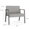 Waterfall Reception Waiting Room Bariatic Chair / Silver Steel / Brown