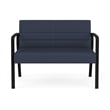Waterfall Reception Waiting Room Healthcare Loveseat / Black Steel / Blue