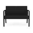 Waterfall Reception Waiting Room Healthcare Loveseat / Black Steel / Black
