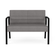 Waterfall Reception Waiting Room Healthcare Loveseat / Black Steel / Light Gray