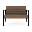 Waterfall Reception Waiting Room Healthcare Loveseat / Black Steel / Brown