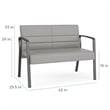 Waterfall Reception Waiting Room Healthcare Loveseat / Black Steel / Brown