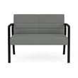 Waterfall Reception Waiting Room Healthcare Loveseat / Black Steel / Light Gray