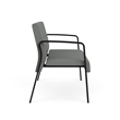 Waterfall Reception Waiting Room Healthcare Loveseat / Black Steel / Light Gray