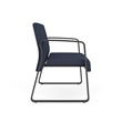 Waterfall Reception Waiting Sled Base Loveseat / Charcoal Steel / Blue