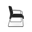 Waterfall Reception Waiting Sled Base Loveseat / Charcoal Steel / Black