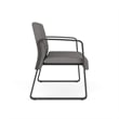 Waterfall Reception Waiting Sled Base Loveseat / Charcoal Steel / Light Gray
