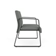 Waterfall Reception Waiting Sled Base Loveseat / Charcoal Steel / Light Gray