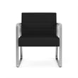 Waterfall Reception Waiting Oversize Guest Chair / Silver Steel / Black