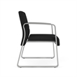 Waterfall Reception Waiting Oversize Guest Chair / Silver Steel / Black