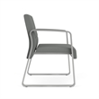 Waterfall Reception Sled Base Oversize Guest Chair / Silver Steel / Light Gray