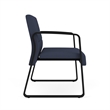 Waterfall Reception Waiting Sled Base Bariatic Chair / Black Steel / Blue