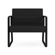 Waterfall Reception Waiting Sled Base Bariatic Chair / Black Steel / Black