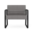 Waterfall Reception Waiting Sled Base Bariatic Chair / Black Steel / Light Gray