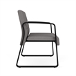 Waterfall Reception Waiting Sled Base Bariatic Chair / Black Steel / Light Gray