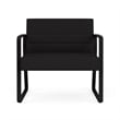 Waterfall Reception Waiting Sled Base Bariatic Chair / Black Steel / Black