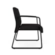 Waterfall Reception Waiting Sled Base Bariatic Chair / Black Steel / Black