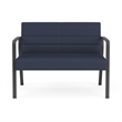 Waterfall Reception Waiting Room Healthcare Loveseat / Charcoal Steel / Blue