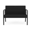 Waterfall Reception Waiting Room Healthcare Loveseat / Charcoal Steel / Black