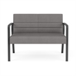 Waterfall Reception Waiting Room Loveseat / Charcoal Steel / Light Gray