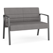 Waterfall Reception Waiting Room Loveseat / Charcoal Steel / Light Gray