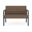 Waterfall Reception Waiting Room Healthcare Loveseat / Charcoal Steel / Brown