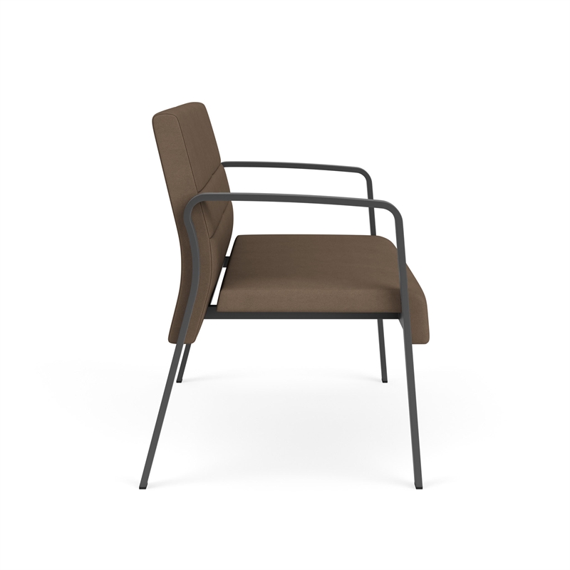 Waterfall Reception Waiting Room Healthcare Loveseat / Charcoal Steel / Brown