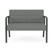 Waterfall Reception Waiting Room Loveseat / Charcoal Steel / Light Gray