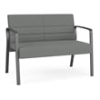 Waterfall Reception Waiting Room Loveseat / Charcoal Steel / Light Gray