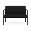 Waterfall Reception Waiting Room Healthcare Loveseat / Charcoal Steel / Black