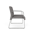 Waterfall Reception Waiting Sled Base Loveseat / Silver Steel / Light Gray