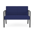 Waterfall Reception Waiting Room Healthcare Loveseat / Charcoal Steel / Blue